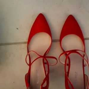 Red back zipper heels